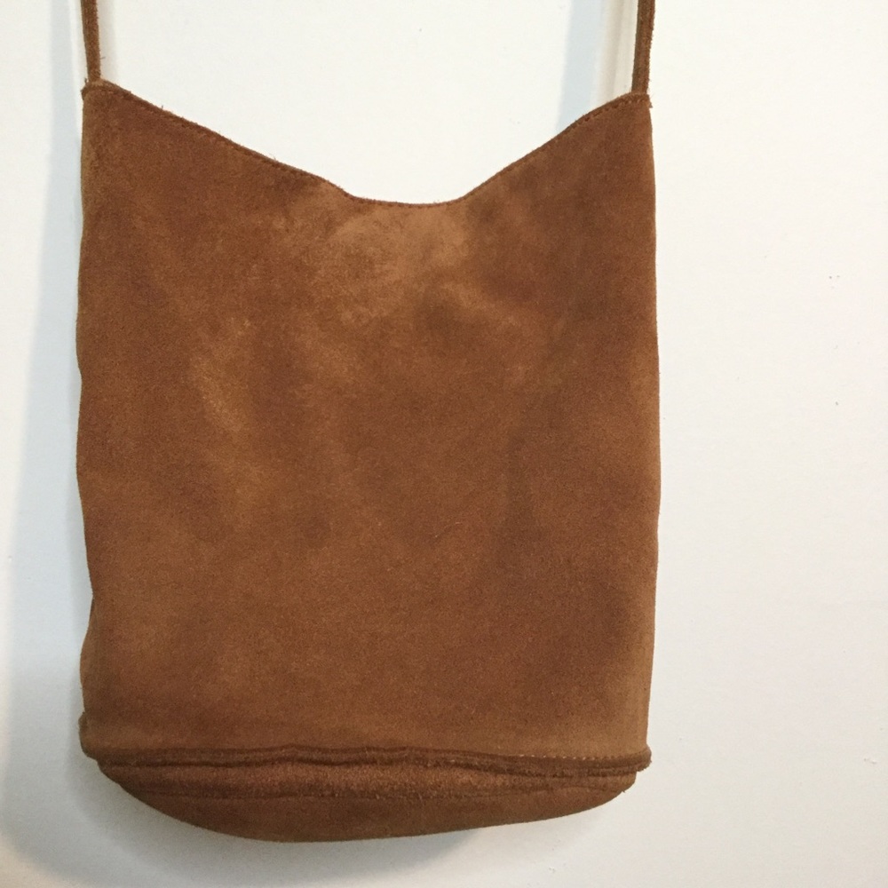 SOLD Urban Outfitters Lulu  Suede Bucket Bag Brown - Picture 9 of 11